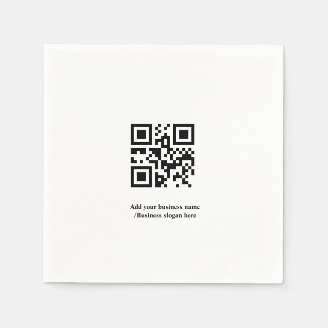 Serviette En Papier Code QR personnalisé simple ajouter votre nom logo (Devant)