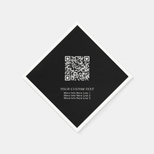 Serviette En Papier Code QR Simple Affaires Noir & Blanc Promotionnel