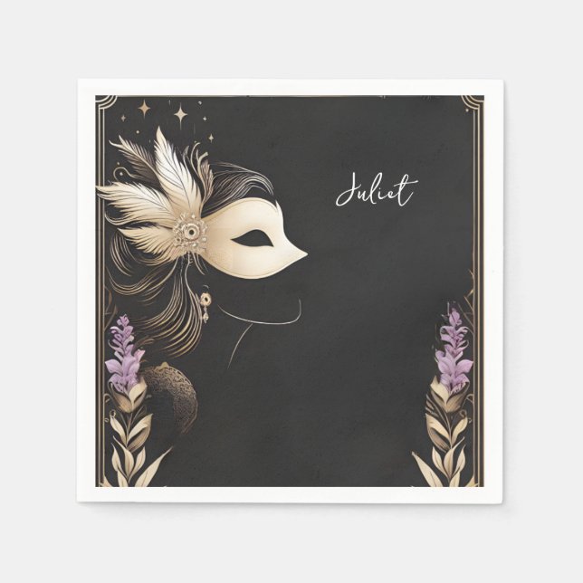 Serviette En Papier Code vestimentaire Bal de promo Bal masqué Récepti (Devant)