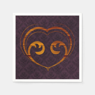 Serviette En Papier Coeur abstrait de Steampunk