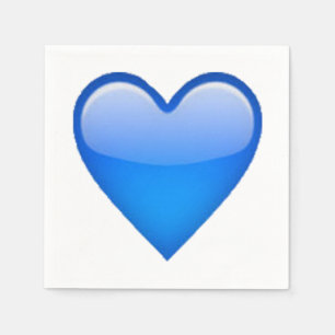 Serviette En Papier Coeur bleu - Emoji