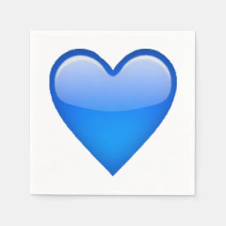 Serviette En Papier Coeur bleu - Emoji
