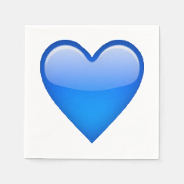 Serviette En Papier Coeur bleu - Emoji (Devant)