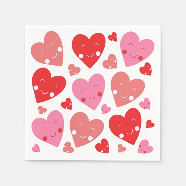 Serviette En Papier Coeur d'amour (Devant)