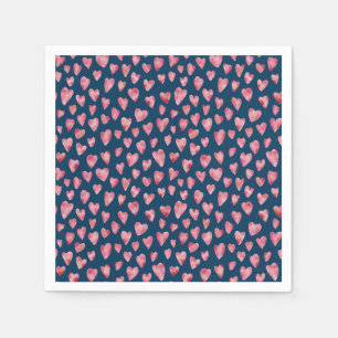Serviette En Papier Coeur d'amour rose