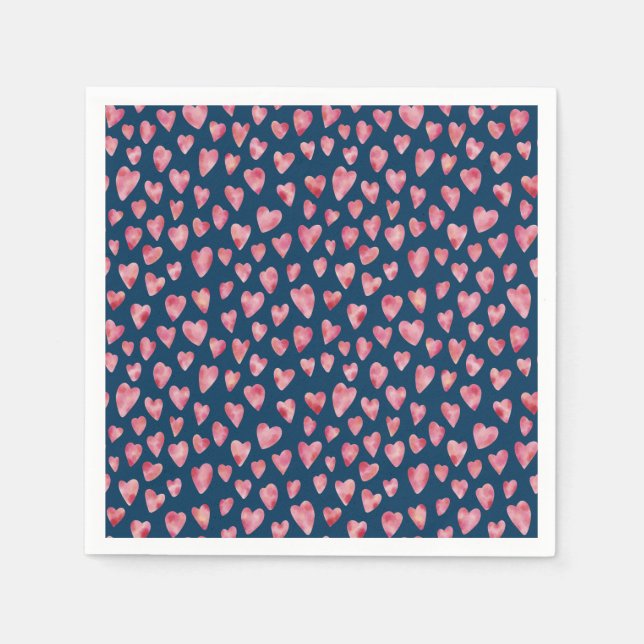 Serviette En Papier Coeur d'amour rose (Devant)