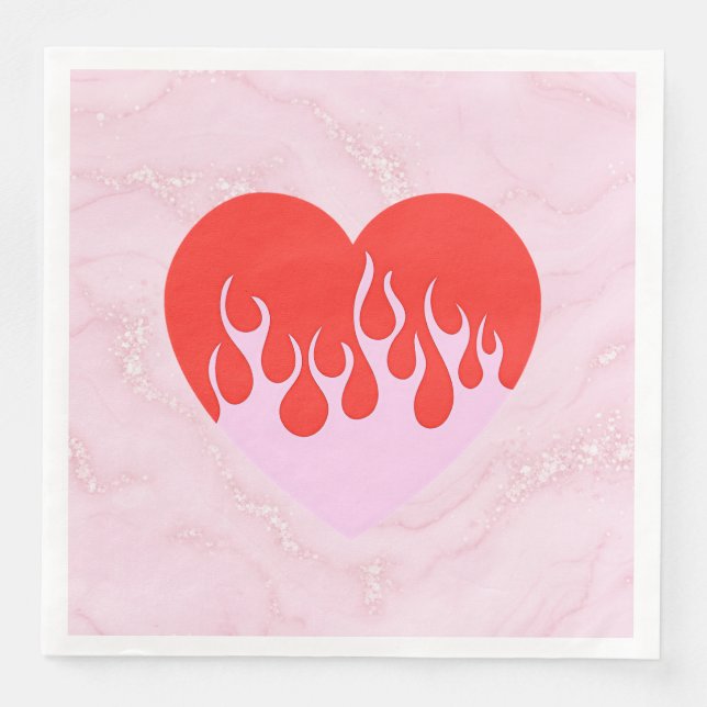Serviette En Papier Cœur de feu (Devant)