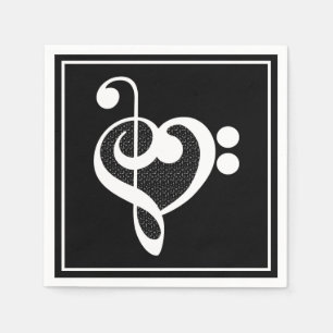 Serviette En Papier Coeur de musique - I Love Music
