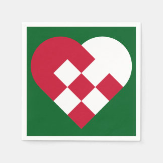 Serviette En Papier Coeur de Yule scandinave