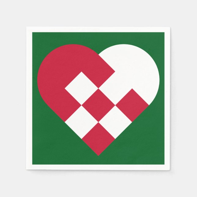 Serviette En Papier Coeur de Yule scandinave (Devant)