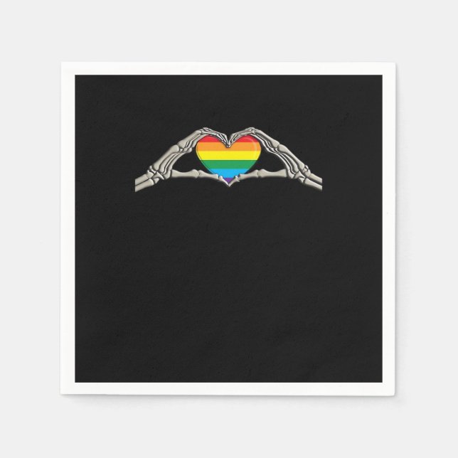 Serviette En Papier Coeur des mains osseuses actif (Devant)