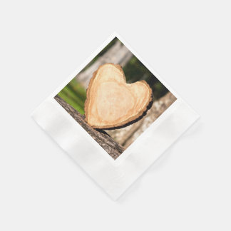 Serviette En Papier coeur en bois