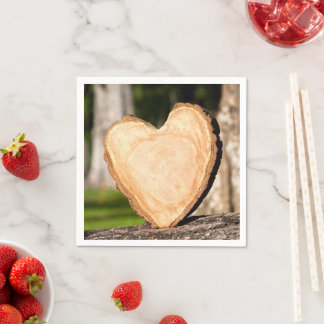 Serviette En Papier coeur en bois