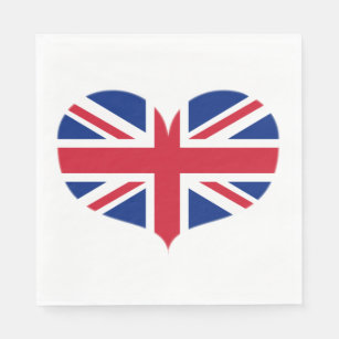 Serviette En Papier Coeur en forme Royaume-Uni Drapeau / Union Jack