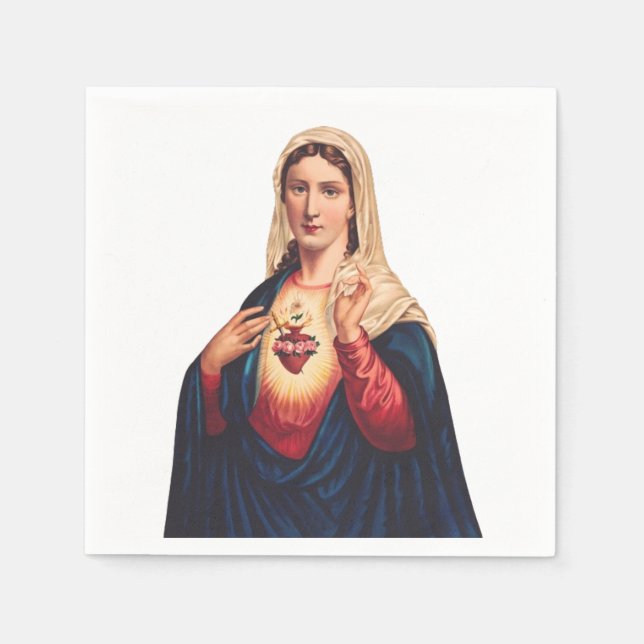Serviette En Papier Cœur immaculé de la Vierge Marie (Devant)