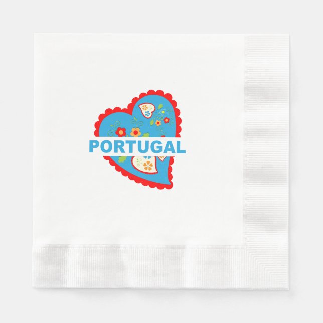 Serviette En Papier Coeur portugais joyeux (Devant)