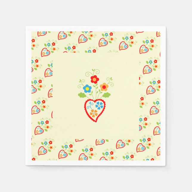 Serviette En Papier Coeur romantique populaire portugais (Devant)