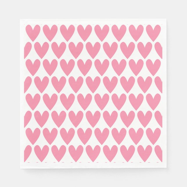 Serviette En Papier Coeur rose (Devant)