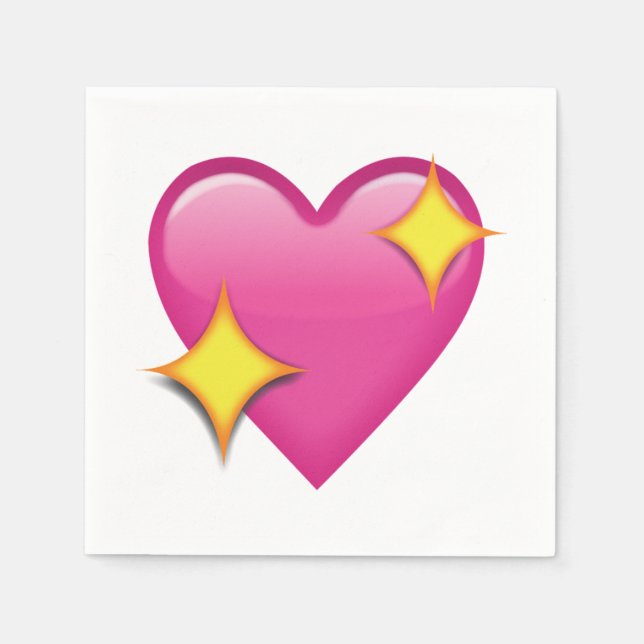 Serviette En Papier Coeur rose étincelant - Emoji (Devant)