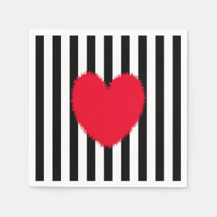 Serviette En Papier Coeur rouge