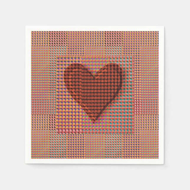 Serviette En Papier Coeur rouge (Devant)
