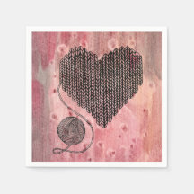 Cœur Tissé Cosy et Papier Aquarelle à Boule de Fil