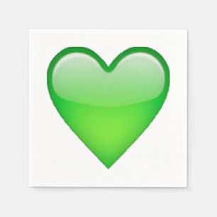 Serviette En Papier Coeur vert - Emoji