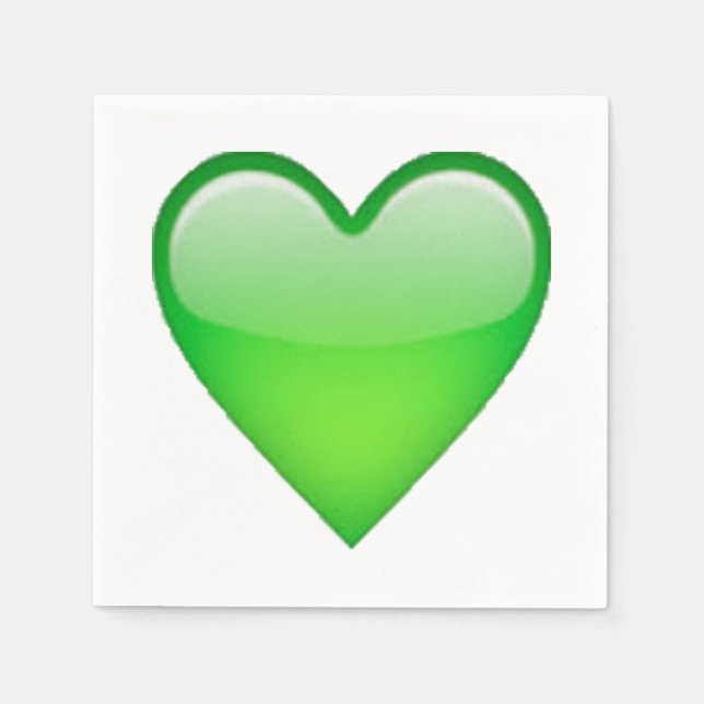 Serviette En Papier Coeur vert - Emoji (Devant)