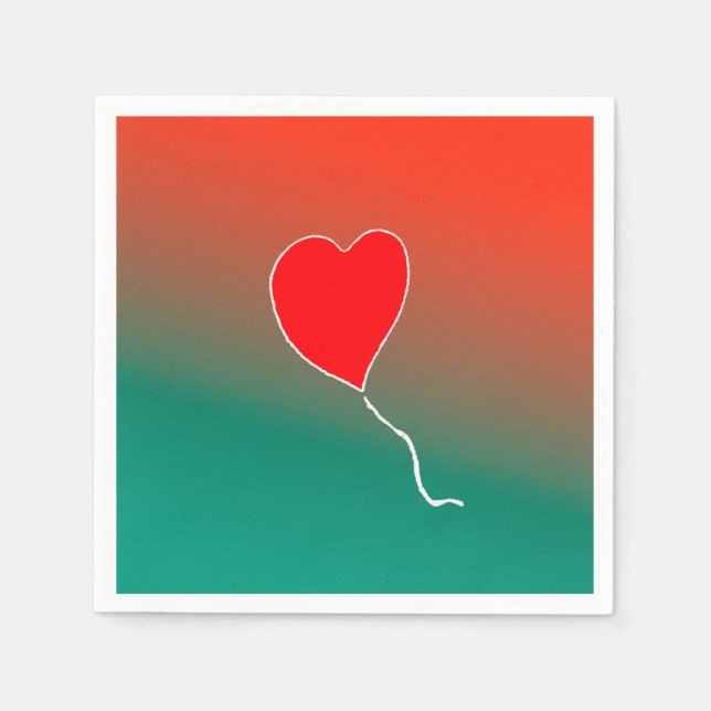 Serviette En Papier Coeur volant (Devant)