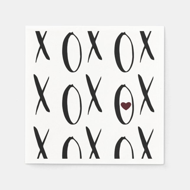 Serviette En Papier Coeur XOXO (Devant)
