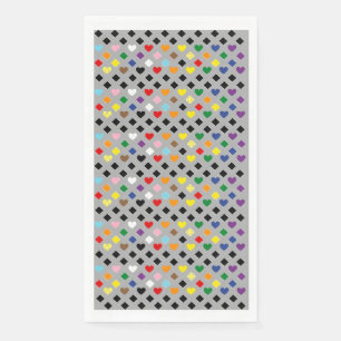 Serviette En Papier Cœurs Arc-en-Ciel