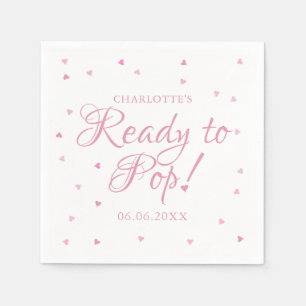 Serviette En Papier Cœurs d'amour roses prêts à éclater Baby Shower
