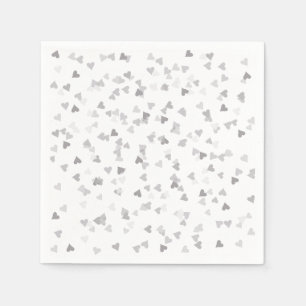 Serviette En Papier Coeurs d'argent Confetti