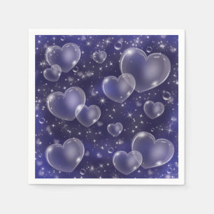Serviette En Papier Cœurs de bulle bleus Style mignon et féminin des a