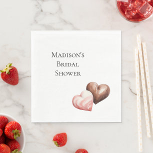 Serviette En Papier Cœurs de fraises au chocolat romantiques Baby Show