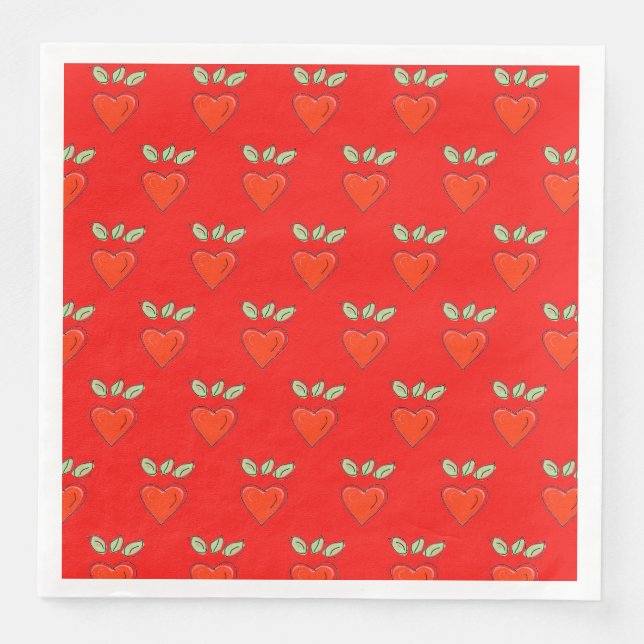 Serviette En Papier Coeurs de Saint-Valentin (Devant)