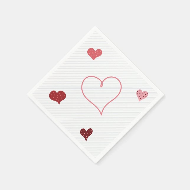 Serviette En Papier Cœurs de Sionna (Coin)