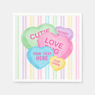 Serviette En Papier Coeurs de sucrerie d'amusement