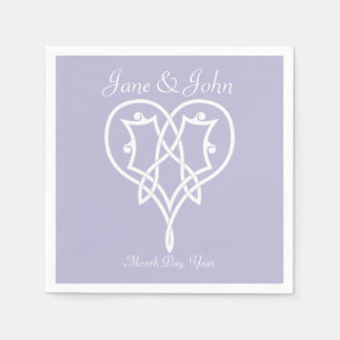 Serviette En Papier Coeurs de tissage celtique en serviettes Lavender