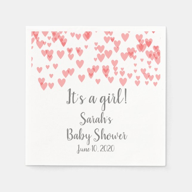 Serviette En Papier Coeurs dispersés dans l'air (Devant)