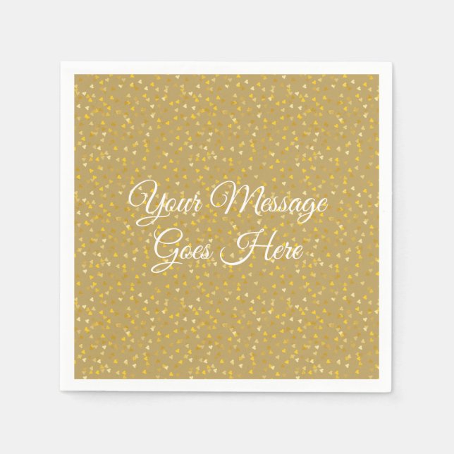 Serviette En Papier Coeurs d'or (Devant)