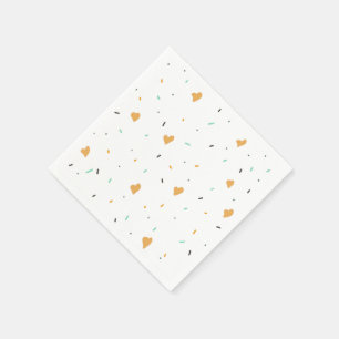 Serviette En Papier Cœurs en paillettes de la Saint-Valentin Moutarde