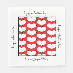 Serviette en papier coeurs et pois de la Saint-Val