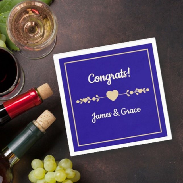 Serviette En Papier Cœurs ! Fête de fiançailles personnalisée  (Créateur téléchargé)