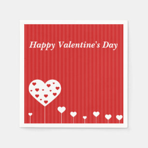 Serviette En Papier Coeurs Heureuses Saintes-Valentin
