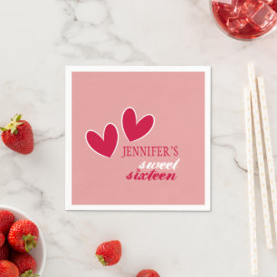 Serviette En Papier Coeurs heureux