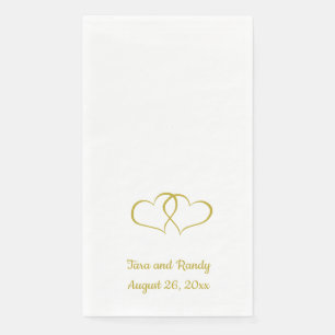 Serviette En Papier Coeurs liés en or modifiables