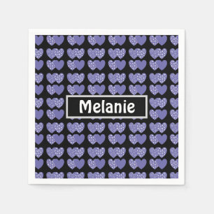 Serviette En Papier Coeurs mignons pourpres