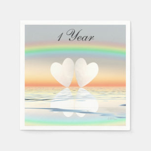 Serviette En Papier Coeurs papier du 1er anniversaire