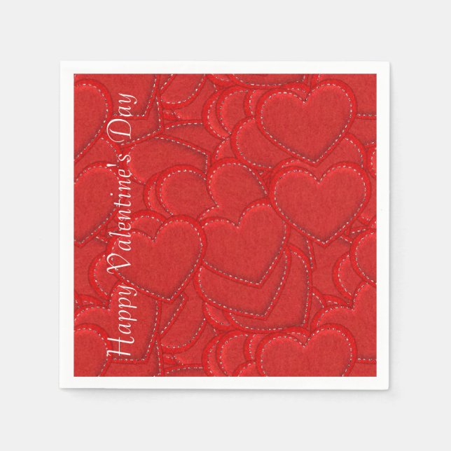 Serviette En Papier Coeurs pointus Valentine's Day Napkins (Devant)